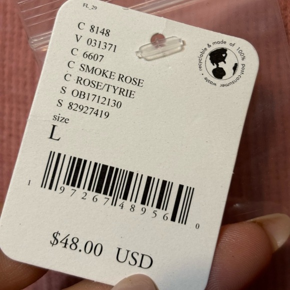 FREE PEOPLE INTIMATELY FREE NWT Smoke Rose Ribbed Crop Tank Top - Picture 5 of 6